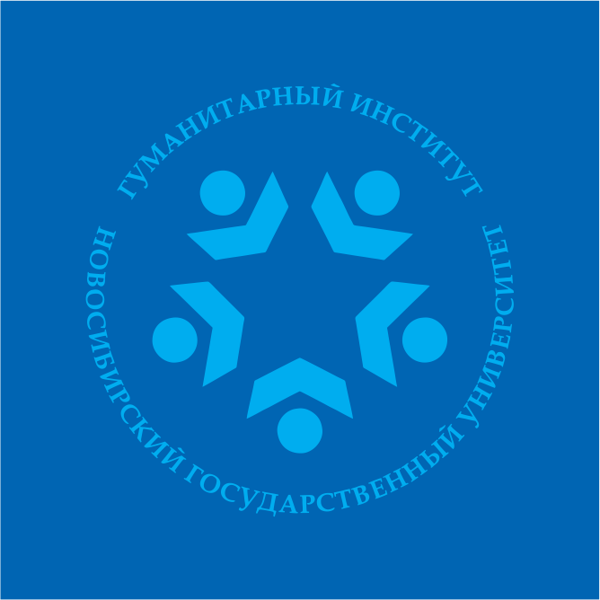 Логотип круглый голубой на синем