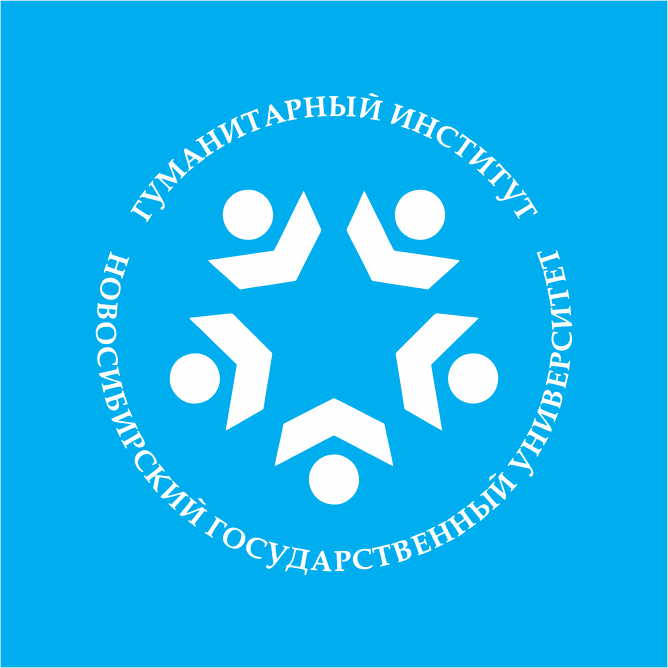 Логотип круглый белый на голубом